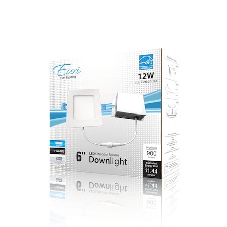 Euri Lighting LED Downlight 100W Dim ES DLC6SQ-2050e